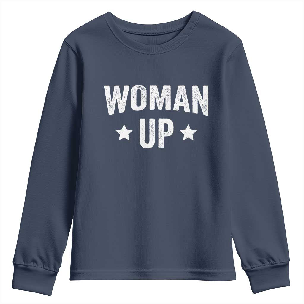 Woman Up Youth Sweatshirt Fitness Gym Workout Feminist - Wonder Print Shop