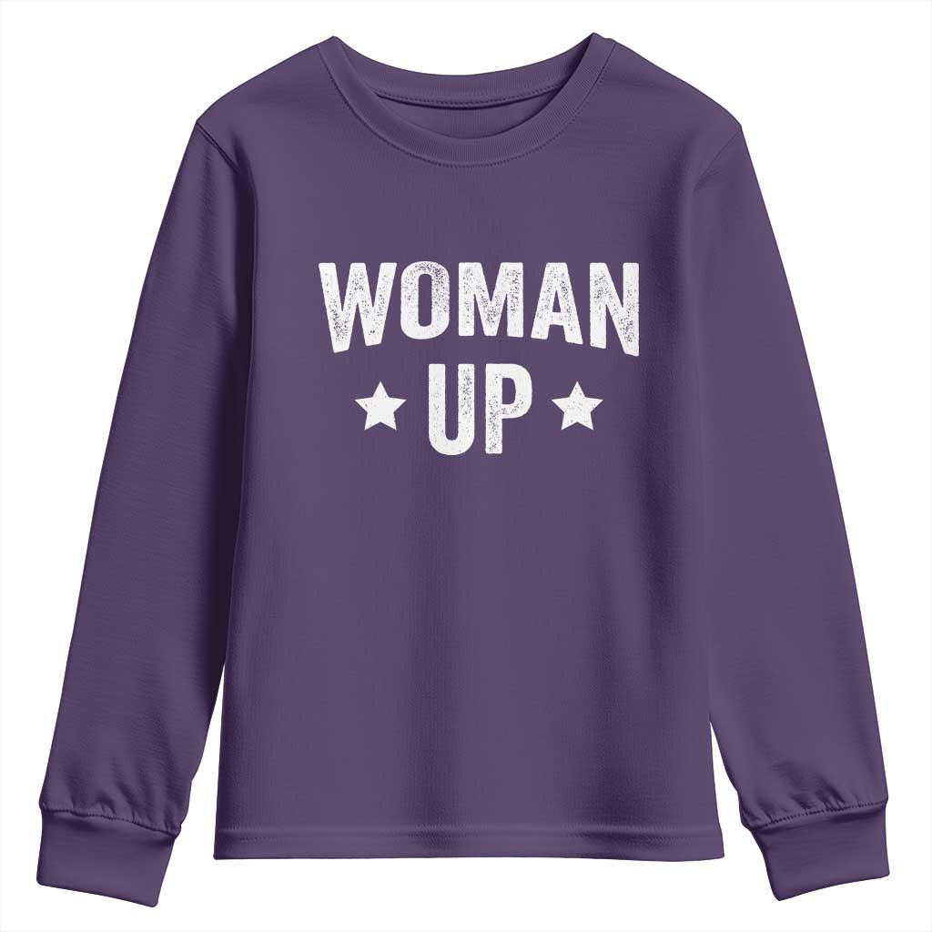 Woman Up Youth Sweatshirt Fitness Gym Workout Feminist - Wonder Print Shop
