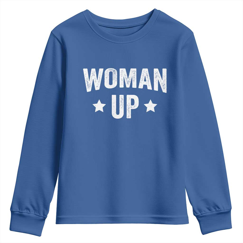 Woman Up Youth Sweatshirt Fitness Gym Workout Feminist - Wonder Print Shop