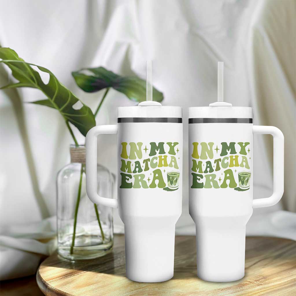 In My Matcha Era Tumbler With Handle Matcha Latte Lover - Wonder Print Shop