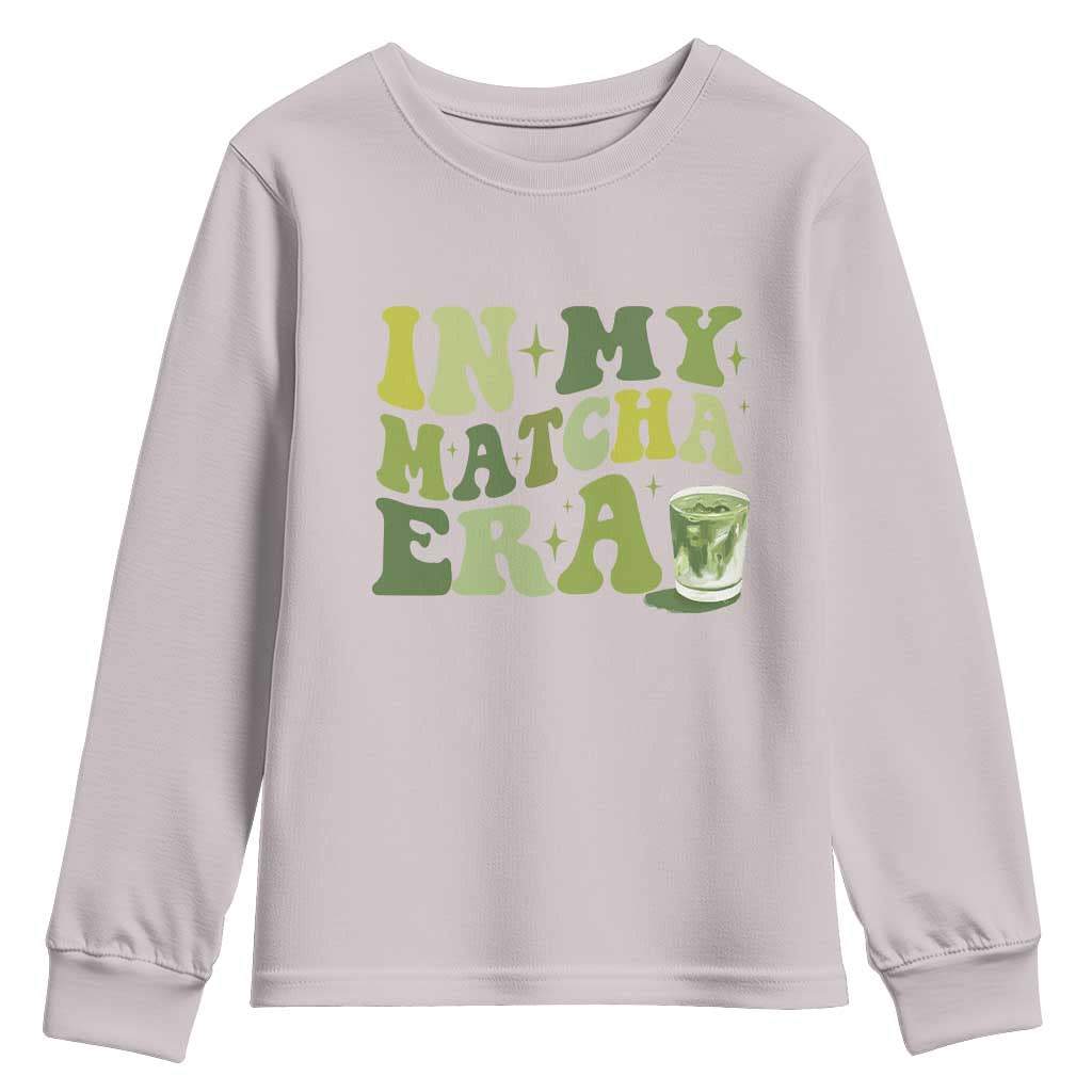 In My Matcha Era Youth Sweatshirt Matcha Latte Lover - Wonder Print Shop
