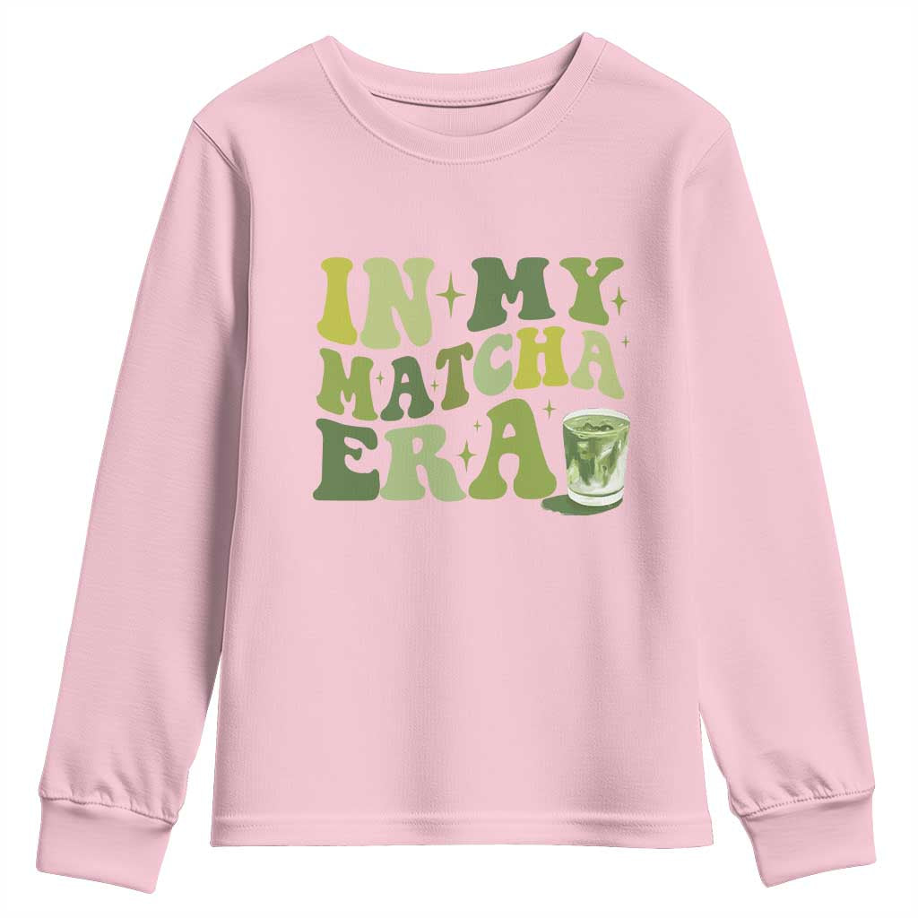 In My Matcha Era Youth Sweatshirt Matcha Latte Lover - Wonder Print Shop