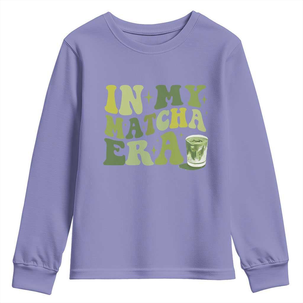 In My Matcha Era Youth Sweatshirt Matcha Latte Lover - Wonder Print Shop