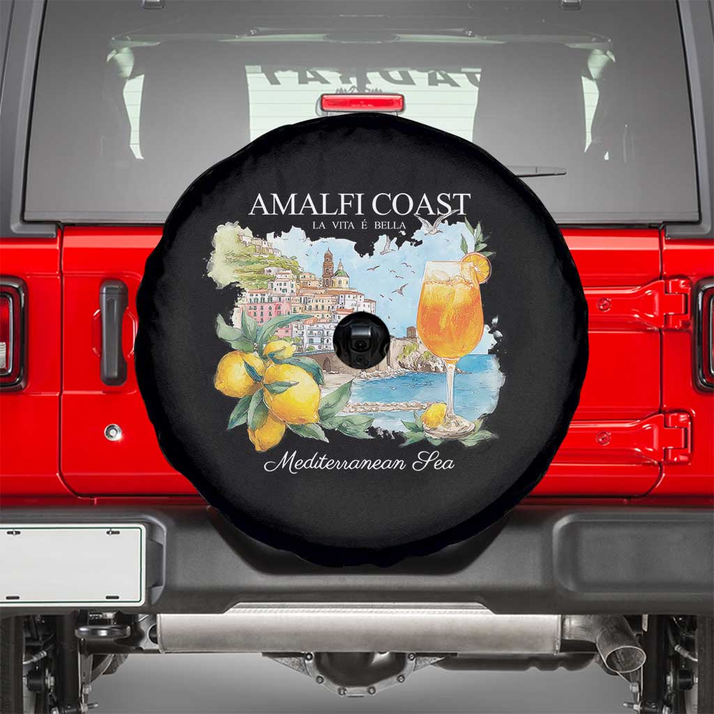 Amalfi Coast Italy Travel Spare Tire Cover La Vita E Bella Lemon Travel Souvenir - Wonder Print Shop