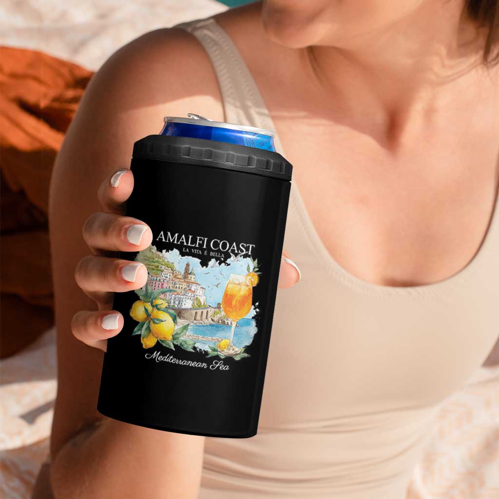 Amalfi Coast Italy Travel 4 in 1 Can Cooler Tumbler La Vita E Bella Lemon Travel Souvenir - Wonder Print Shop