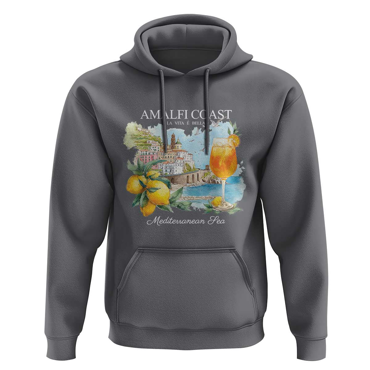 Amalfi Coast Italy Travel Hoodie La Vita E Bella Lemon Travel Souvenir - Wonder Print Shop