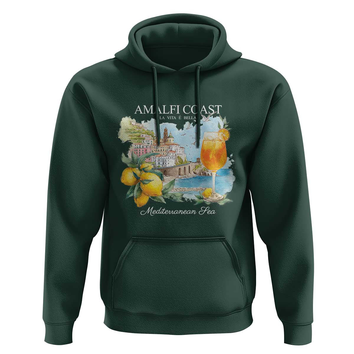 Amalfi Coast Italy Travel Hoodie La Vita E Bella Lemon Travel Souvenir - Wonder Print Shop