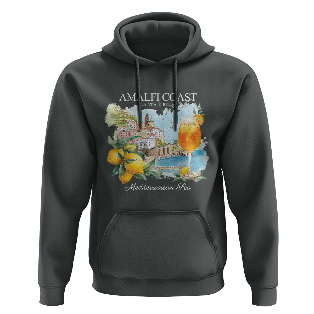 Amalfi Coast Italy Travel Hoodie La Vita E Bella Lemon Travel Souvenir - Wonder Print Shop