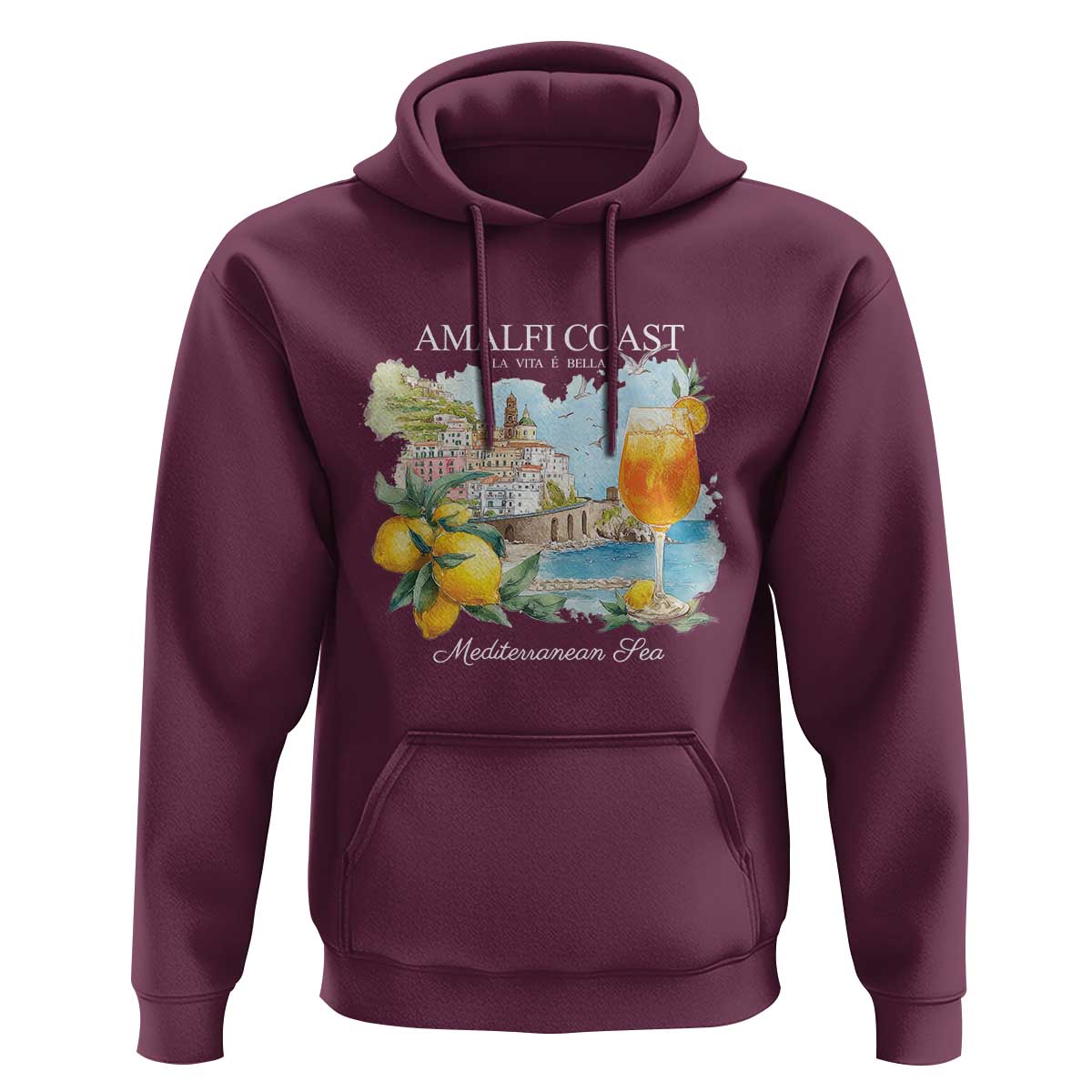 Amalfi Coast Italy Travel Hoodie La Vita E Bella Lemon Travel Souvenir - Wonder Print Shop