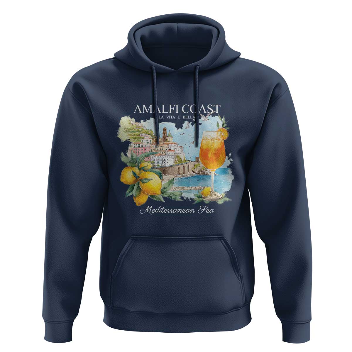 Amalfi Coast Italy Travel Hoodie La Vita E Bella Lemon Travel Souvenir - Wonder Print Shop