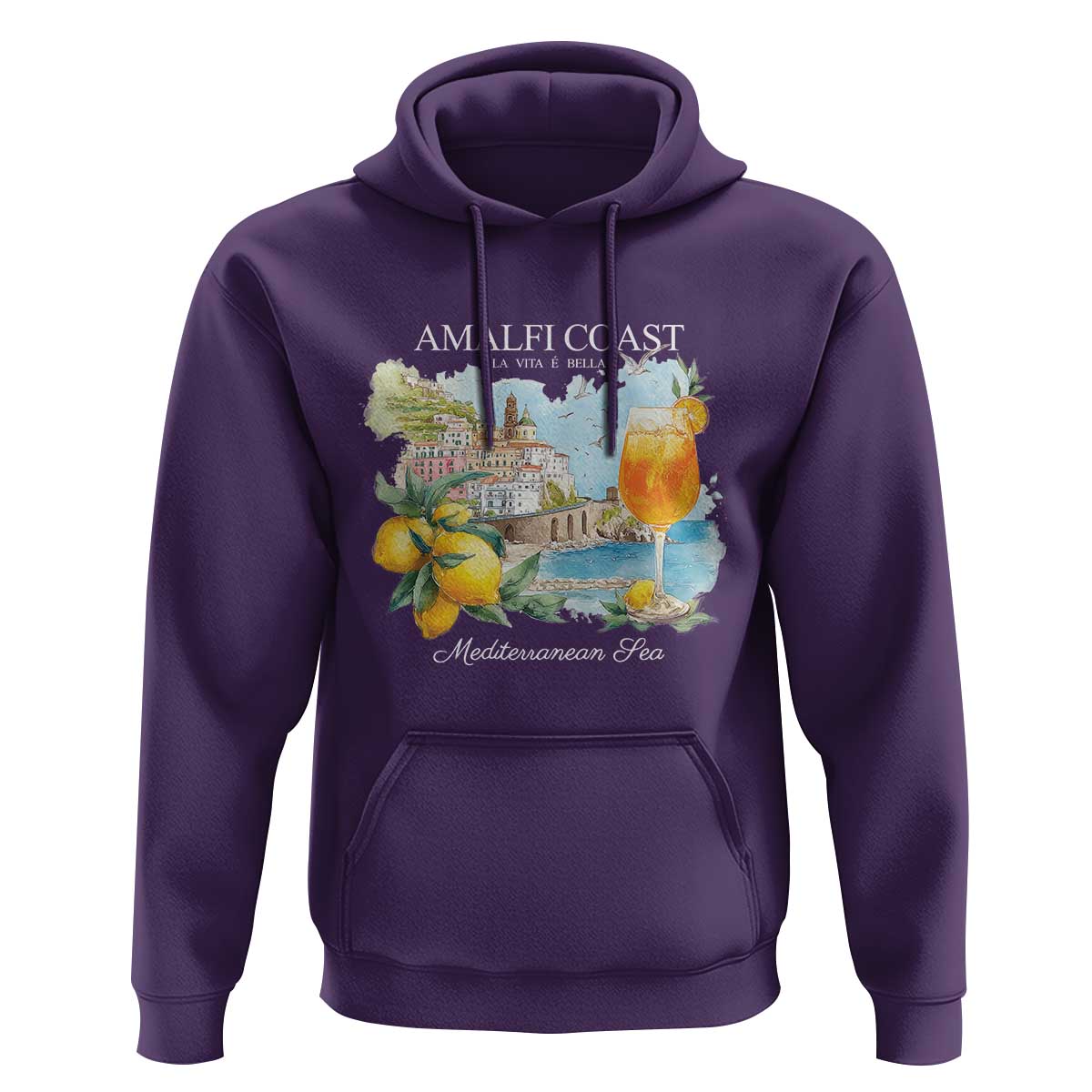 Amalfi Coast Italy Travel Hoodie La Vita E Bella Lemon Travel Souvenir - Wonder Print Shop