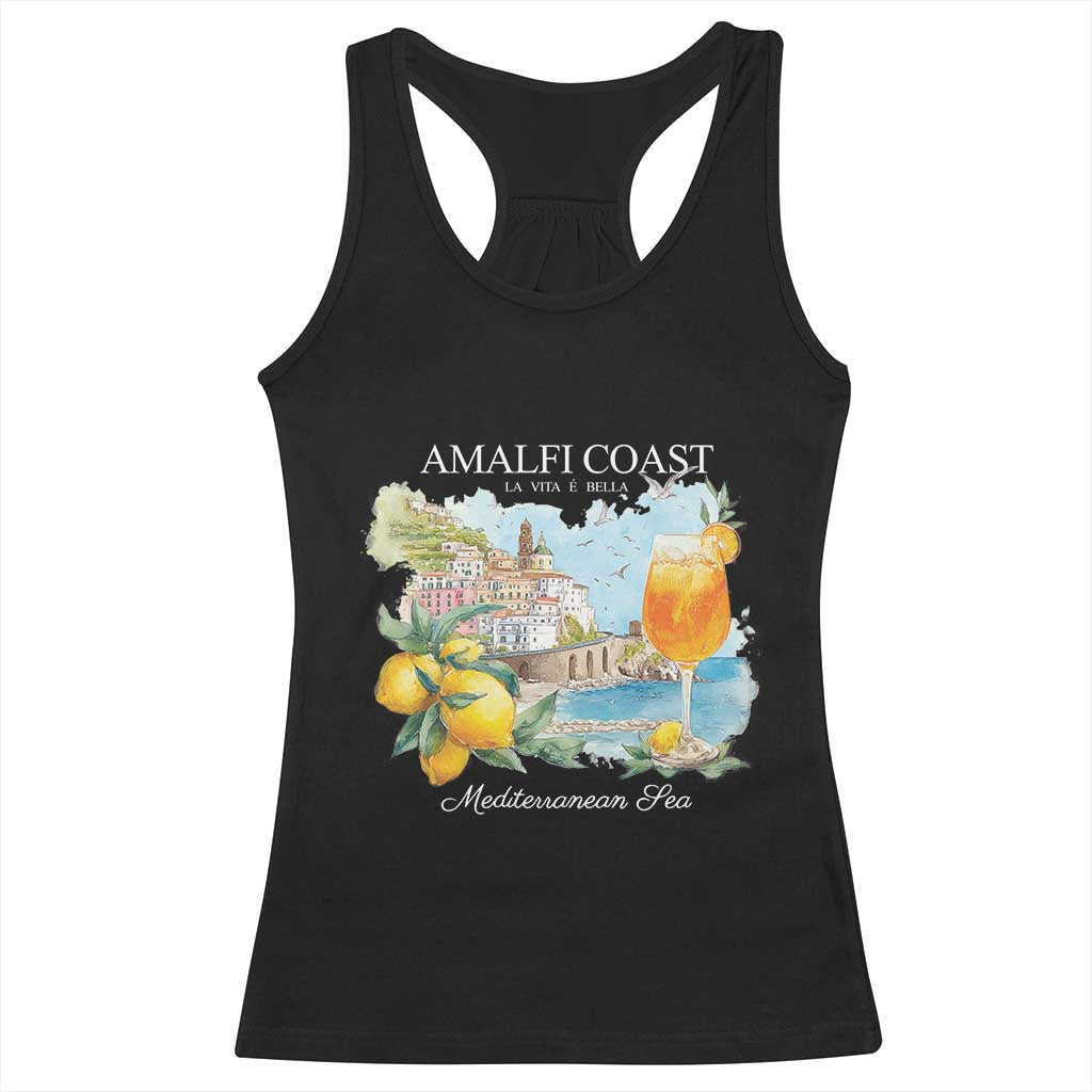 Amalfi Coast Italy Travel Racerback Tank Top La Vita E Bella Lemon Travel Souvenir - Wonder Print Shop