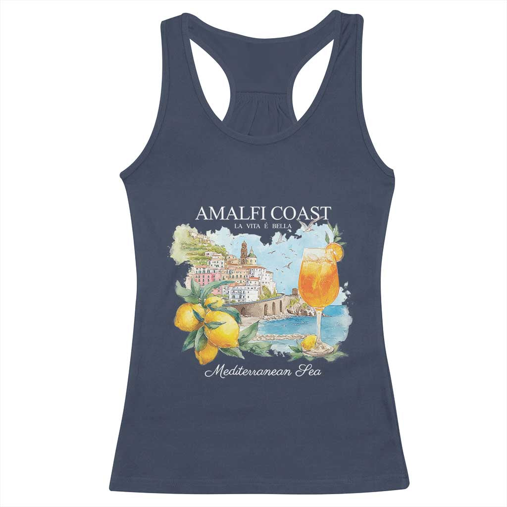 Amalfi Coast Italy Travel Racerback Tank Top La Vita E Bella Lemon Travel Souvenir - Wonder Print Shop