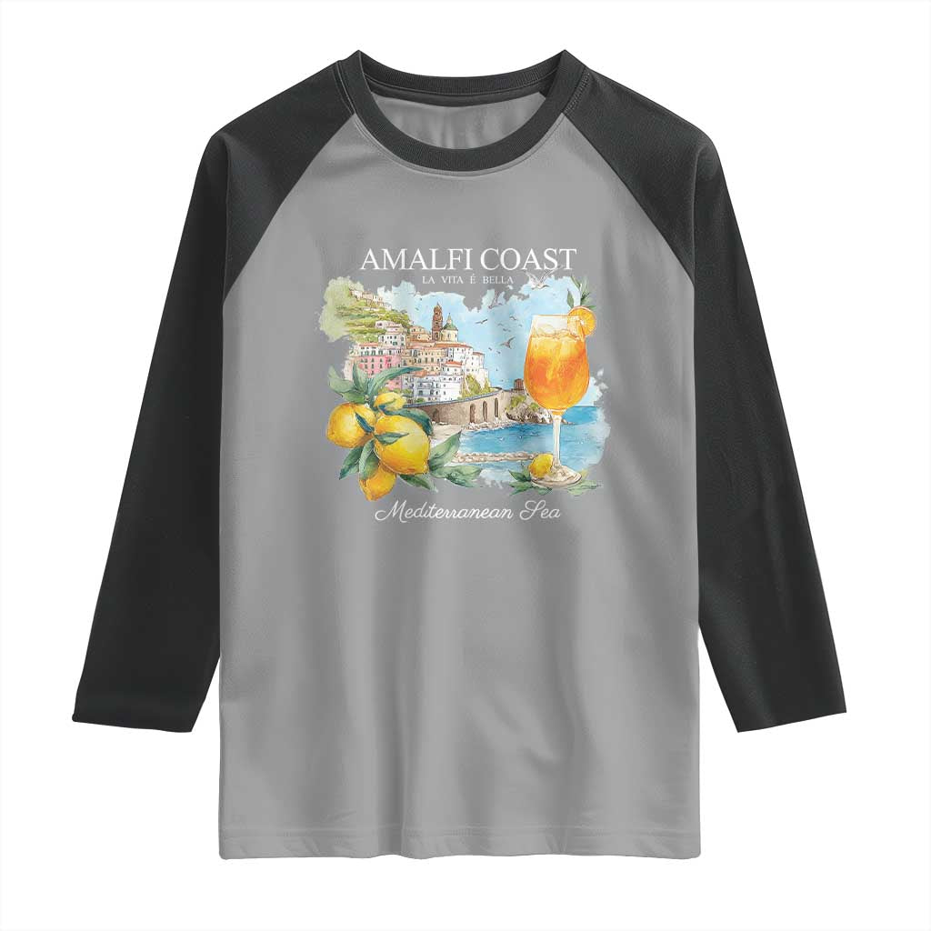Amalfi Coast Italy Travel Raglan Shirt La Vita E Bella Lemon Travel Souvenir - Wonder Print Shop