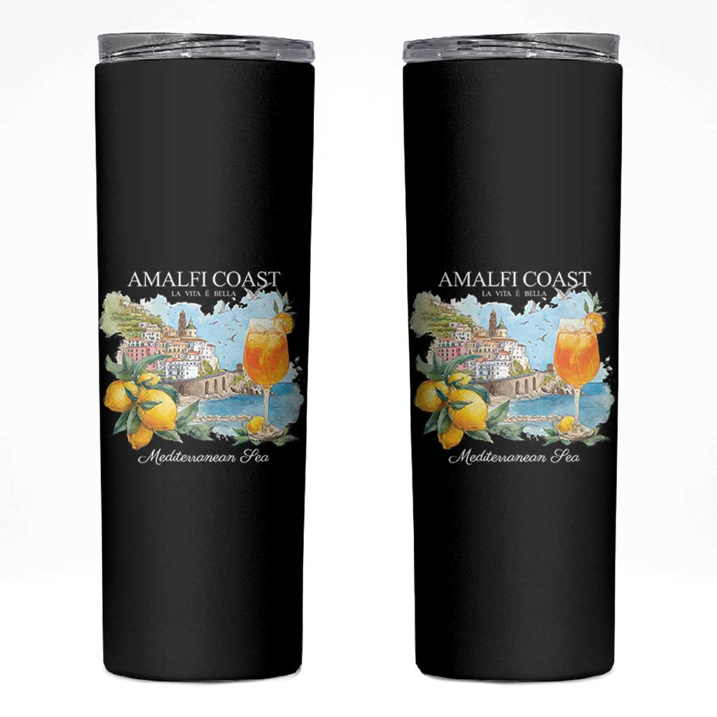 Amalfi Coast Italy Travel Skinny Tumbler La Vita E Bella Lemon Travel Souvenir - Wonder Print Shop