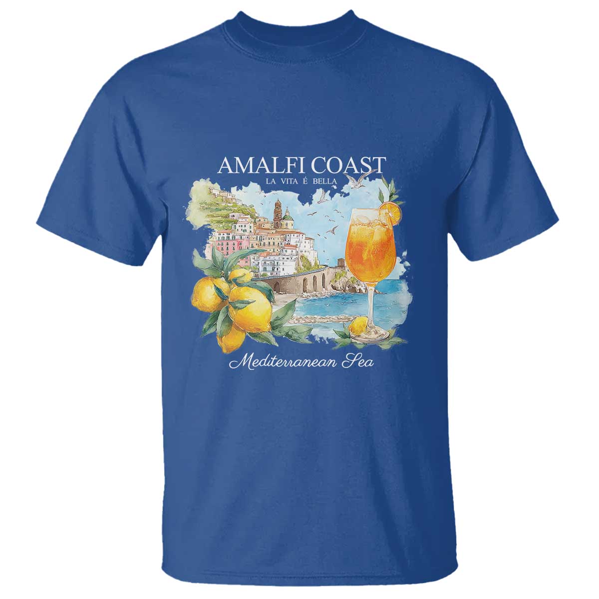 Amalfi Coast Italy Travel T Shirt La Vita E Bella Lemon Travel Souvenir - Wonder Print Shop
