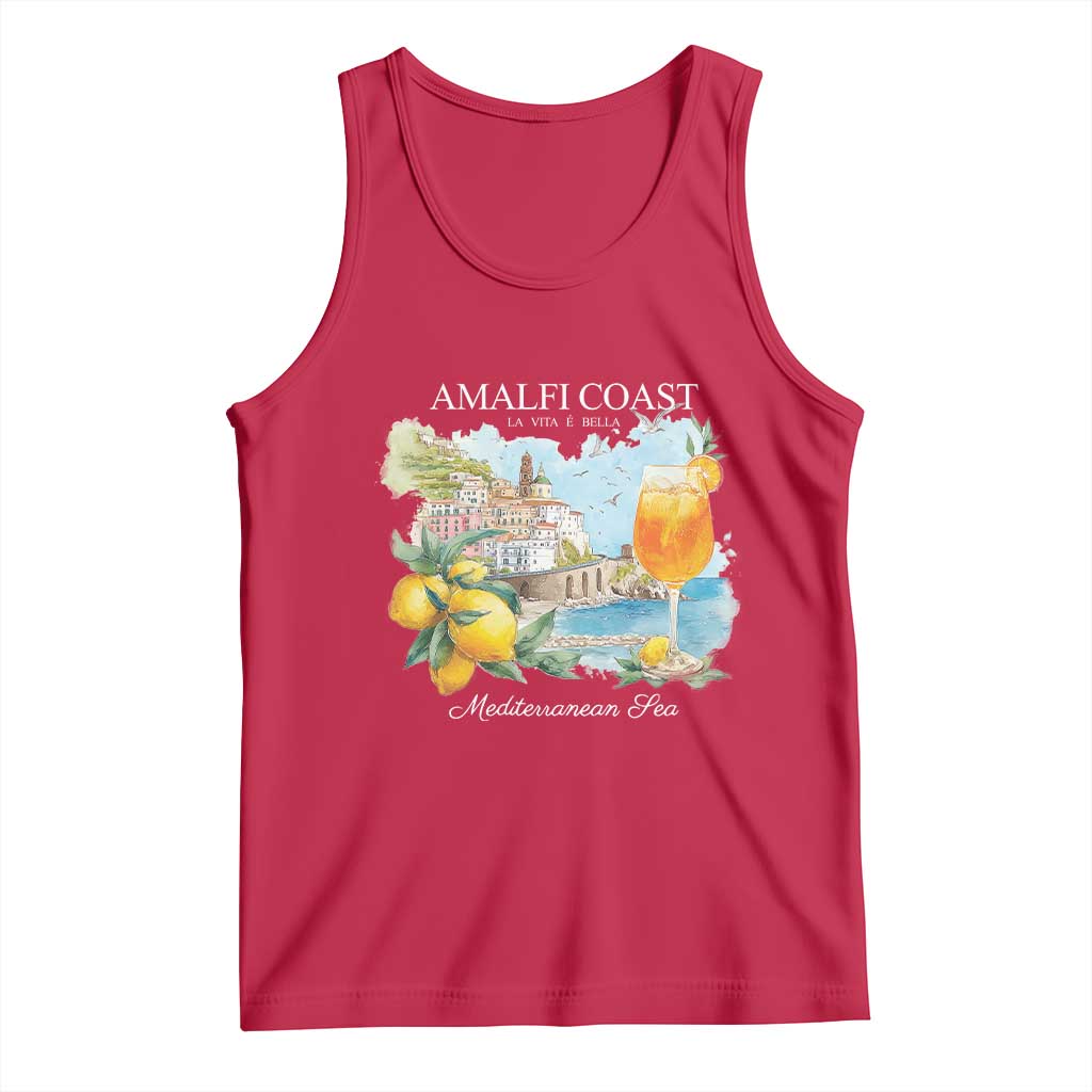 Amalfi Coast Italy Travel Tank Top La Vita E Bella Lemon Travel Souvenir - Wonder Print Shop