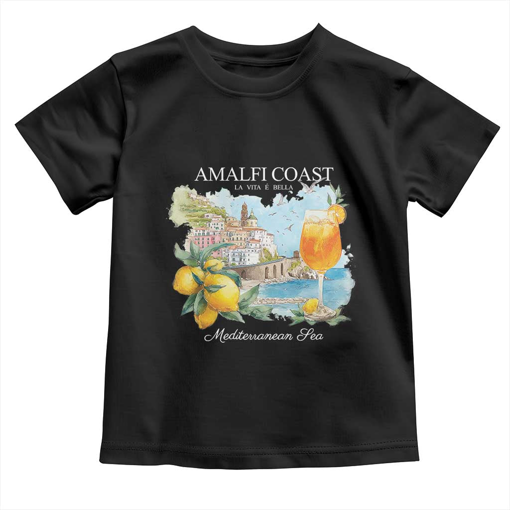 Amalfi Coast Italy Travel Toddler T Shirt La Vita E Bella Lemon Travel Souvenir - Wonder Print Shop
