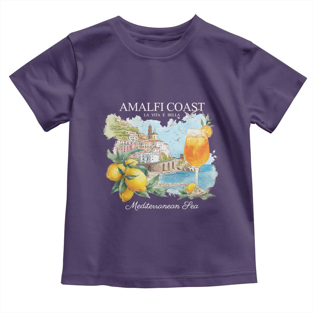 Amalfi Coast Italy Travel Toddler T Shirt La Vita E Bella Lemon Travel Souvenir - Wonder Print Shop