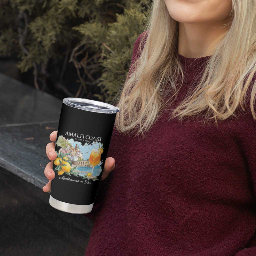 Amalfi Coast Italy Travel Tumbler Cup La Vita E Bella Lemon Travel Souvenir - Wonder Print Shop