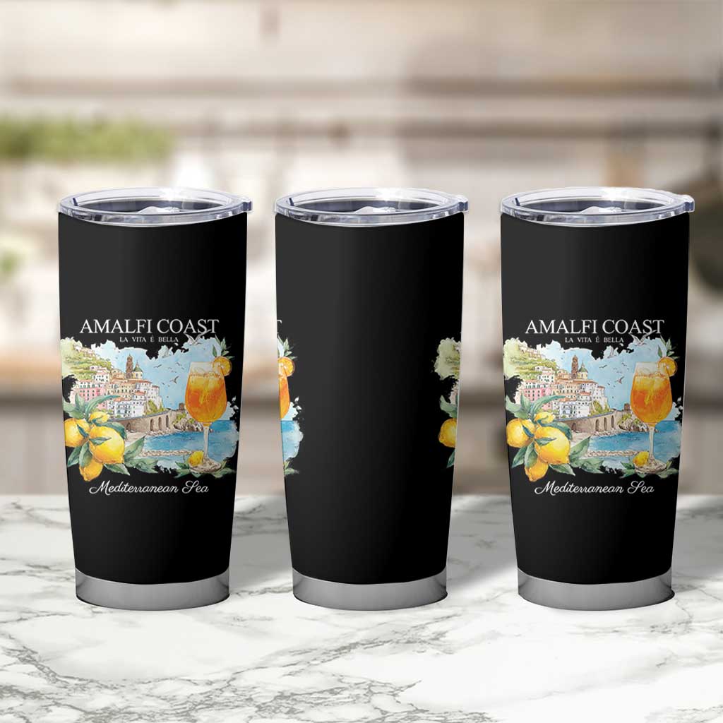 Amalfi Coast Italy Travel Tumbler Cup La Vita E Bella Lemon Travel Souvenir - Wonder Print Shop