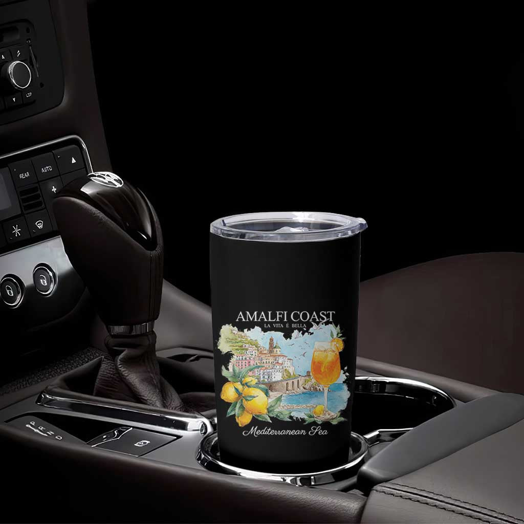 Amalfi Coast Italy Travel Tumbler Cup La Vita E Bella Lemon Travel Souvenir - Wonder Print Shop