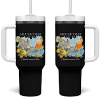 Amalfi Coast Italy Travel Tumbler With Handle La Vita E Bella Lemon Travel Souvenir - Wonder Print Shop