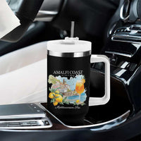 Amalfi Coast Italy Travel Tumbler With Handle La Vita E Bella Lemon Travel Souvenir - Wonder Print Shop