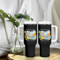 Amalfi Coast Italy Travel Tumbler With Handle La Vita E Bella Lemon Travel Souvenir - Wonder Print Shop