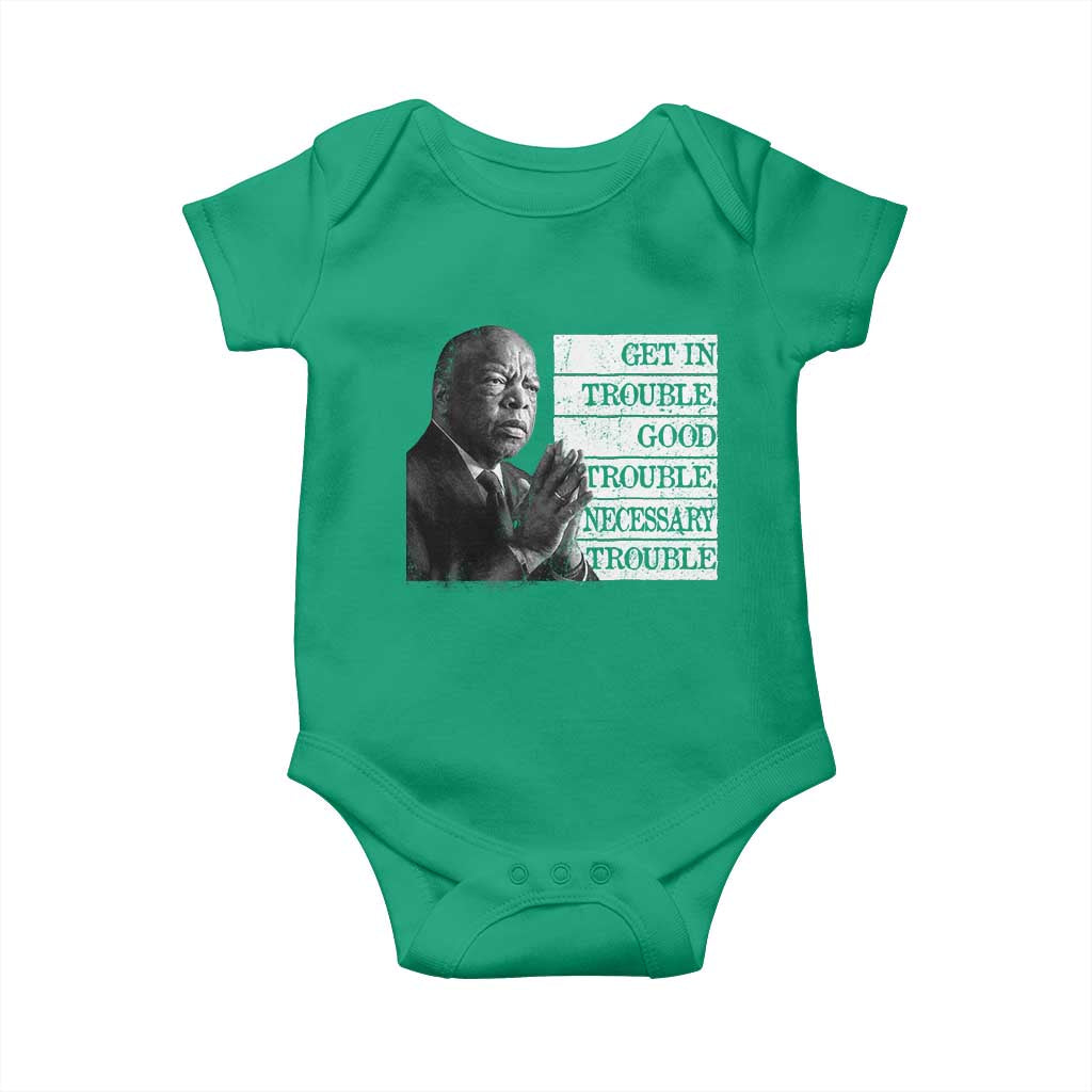 John Lewis Baby Onesie Get In Good Necessary Trouble Social Justice - Wonder Print Shop