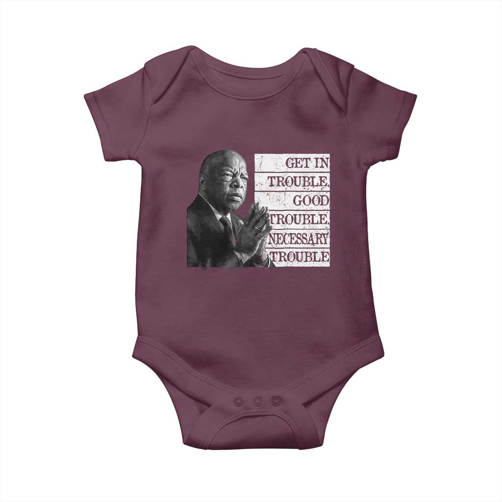 John Lewis Baby Onesie Get In Good Necessary Trouble Social Justice - Wonder Print Shop