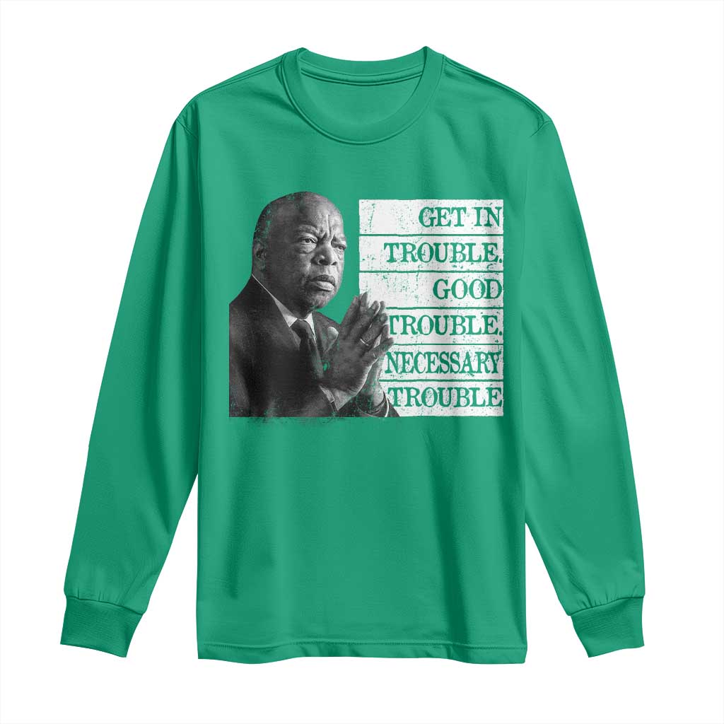 John Lewis Long Sleeve Shirt Get In Good Necessary Trouble Social Justice - Wonder Print Shop