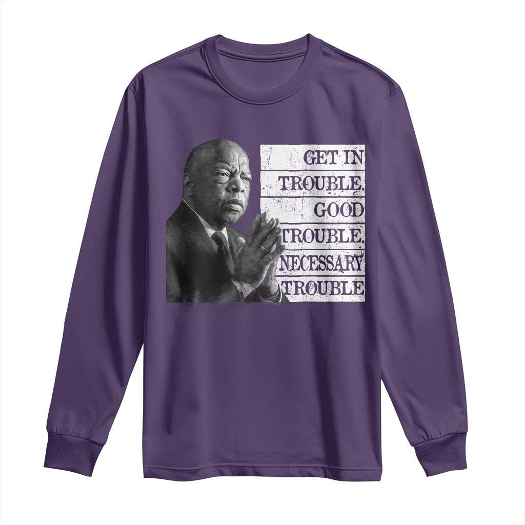 John Lewis Long Sleeve Shirt Get In Good Necessary Trouble Social Justice - Wonder Print Shop