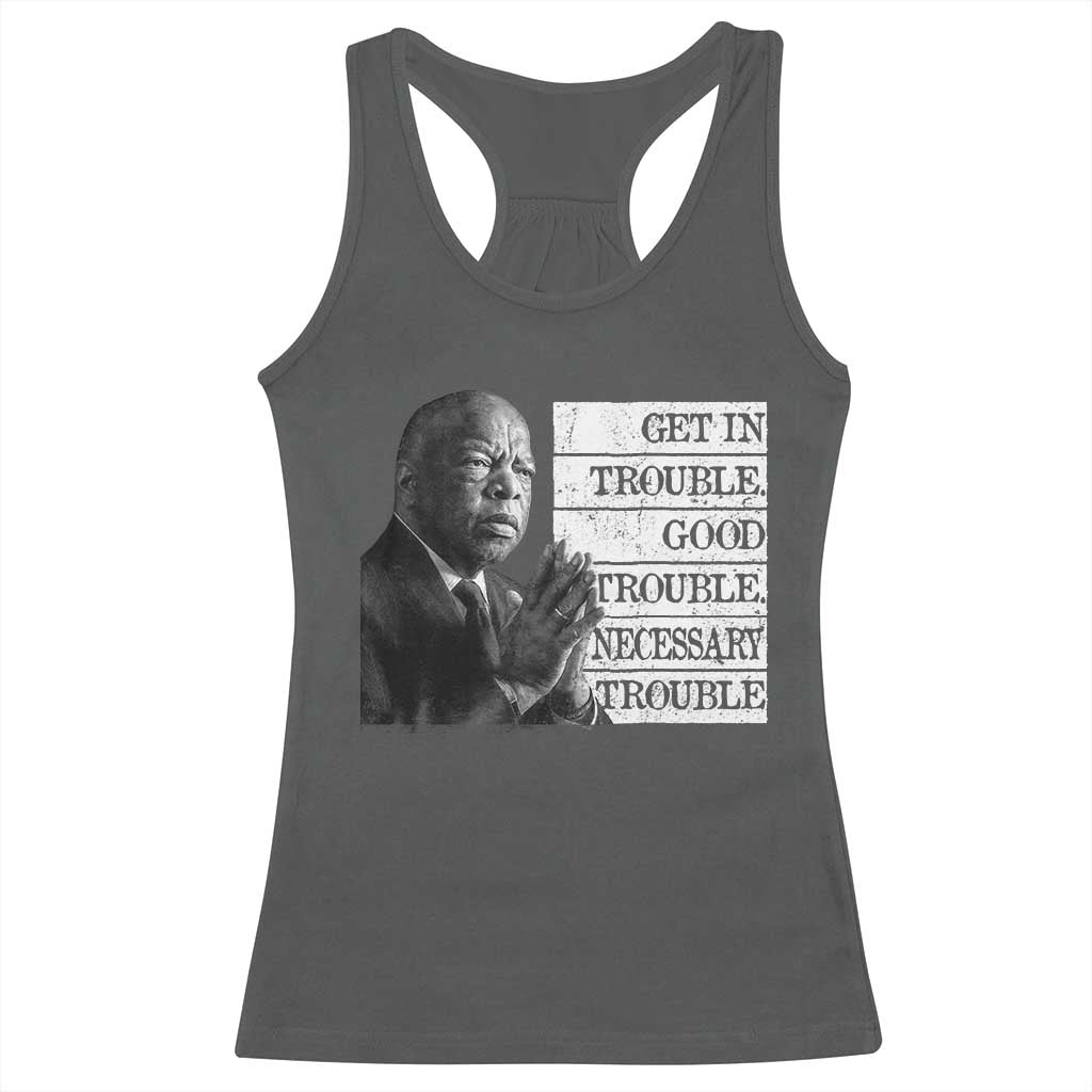 John Lewis Racerback Tank Top Get In Good Necessary Trouble Social Justice - Wonder Print Shop