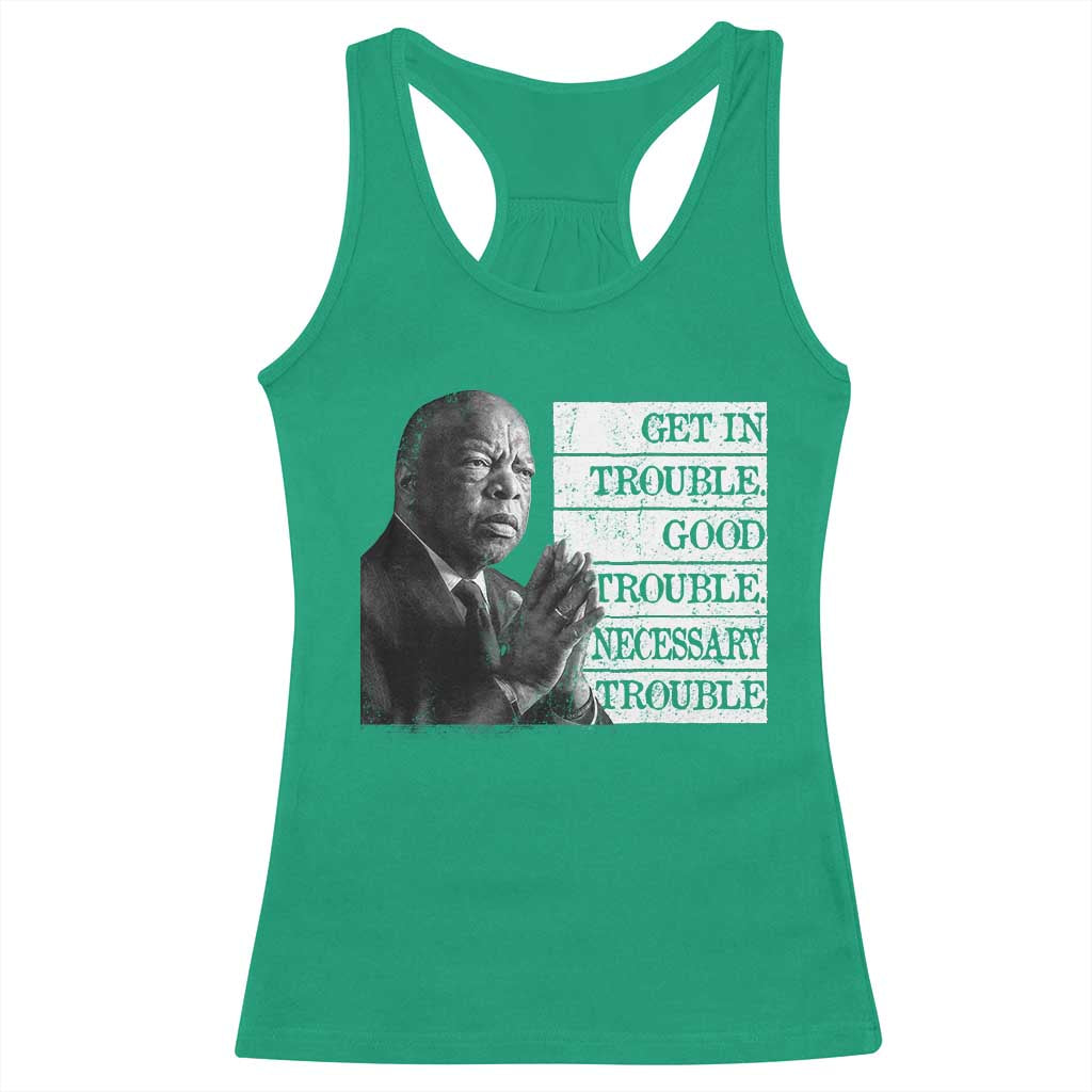 John Lewis Racerback Tank Top Get In Good Necessary Trouble Social Justice - Wonder Print Shop