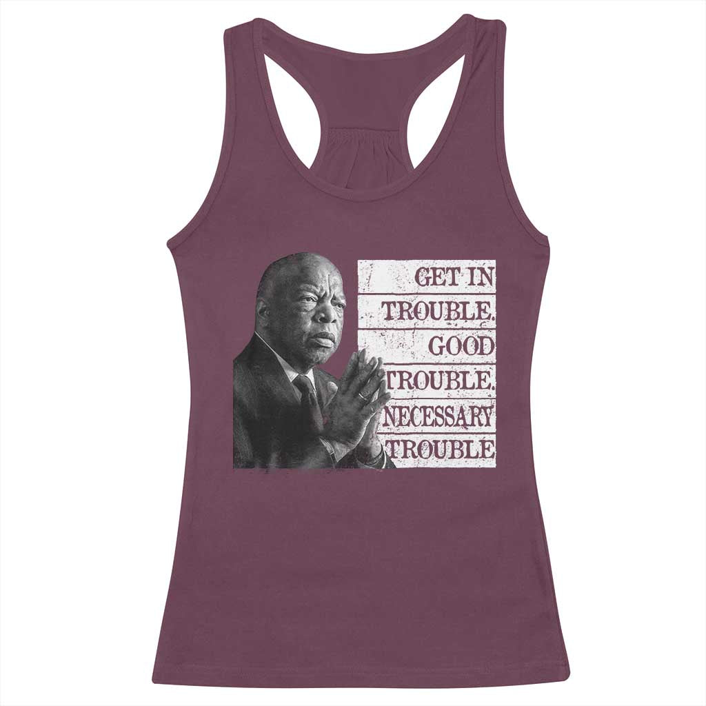 John Lewis Racerback Tank Top Get In Good Necessary Trouble Social Justice - Wonder Print Shop