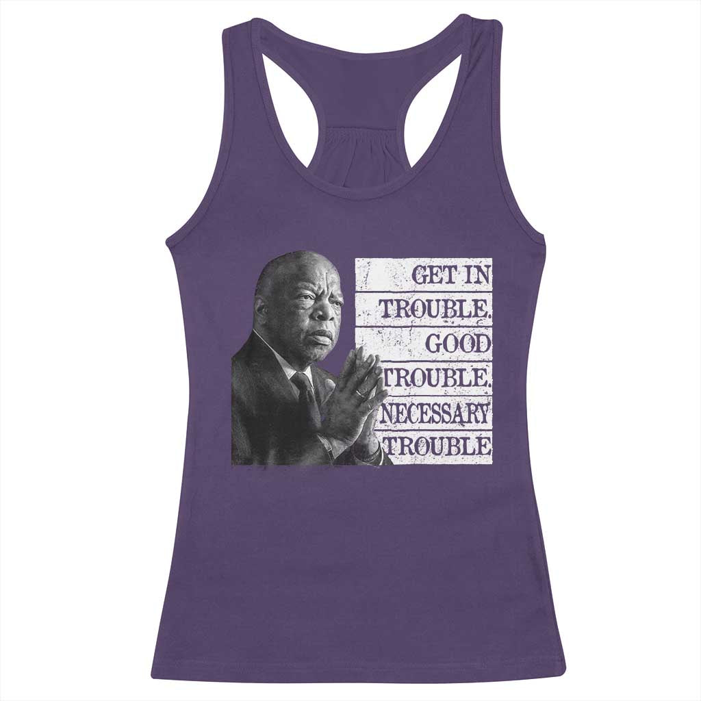 John Lewis Racerback Tank Top Get In Good Necessary Trouble Social Justice - Wonder Print Shop