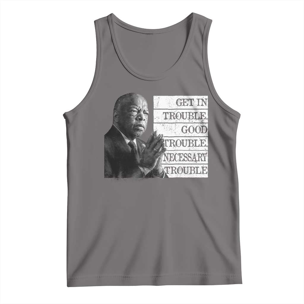 John Lewis Tank Top Get In Good Necessary Trouble Social Justice - Wonder Print Shop