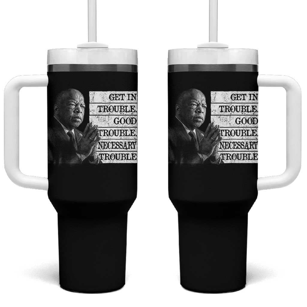 John Lewis Tumbler With Handle Get In Good Necessary Trouble Social Justice - Wonder Print Shop