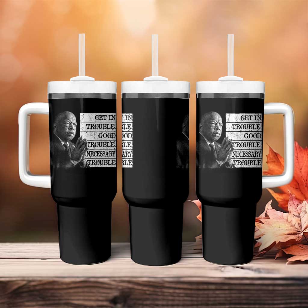 John Lewis Tumbler With Handle Get In Good Necessary Trouble Social Justice - Wonder Print Shop