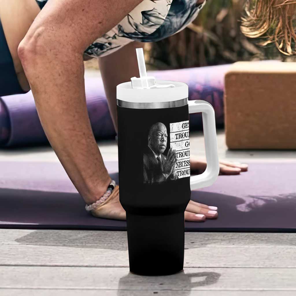 John Lewis Tumbler With Handle Get In Good Necessary Trouble Social Justice - Wonder Print Shop