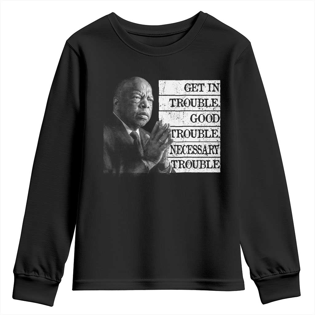John Lewis Youth Sweatshirt Get In Good Necessary Trouble Social Justice - Wonder Print Shop