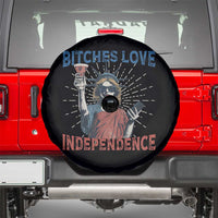 Funny Bitches Love Independence 4th Of July Spare Tire Cover Retro Statue Of Liberty - Wonder Print Shop