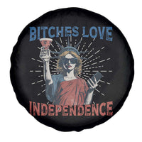 Funny Bitches Love Independence 4th Of July Spare Tire Cover Retro Statue Of Liberty - Wonder Print Shop