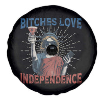 Funny Bitches Love Independence 4th Of July Spare Tire Cover Retro Statue Of Liberty - Wonder Print Shop