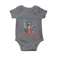 Funny Bitches Love Independence 4th Of July Baby Onesie Retro Statue Of Liberty - Wonder Print Shop