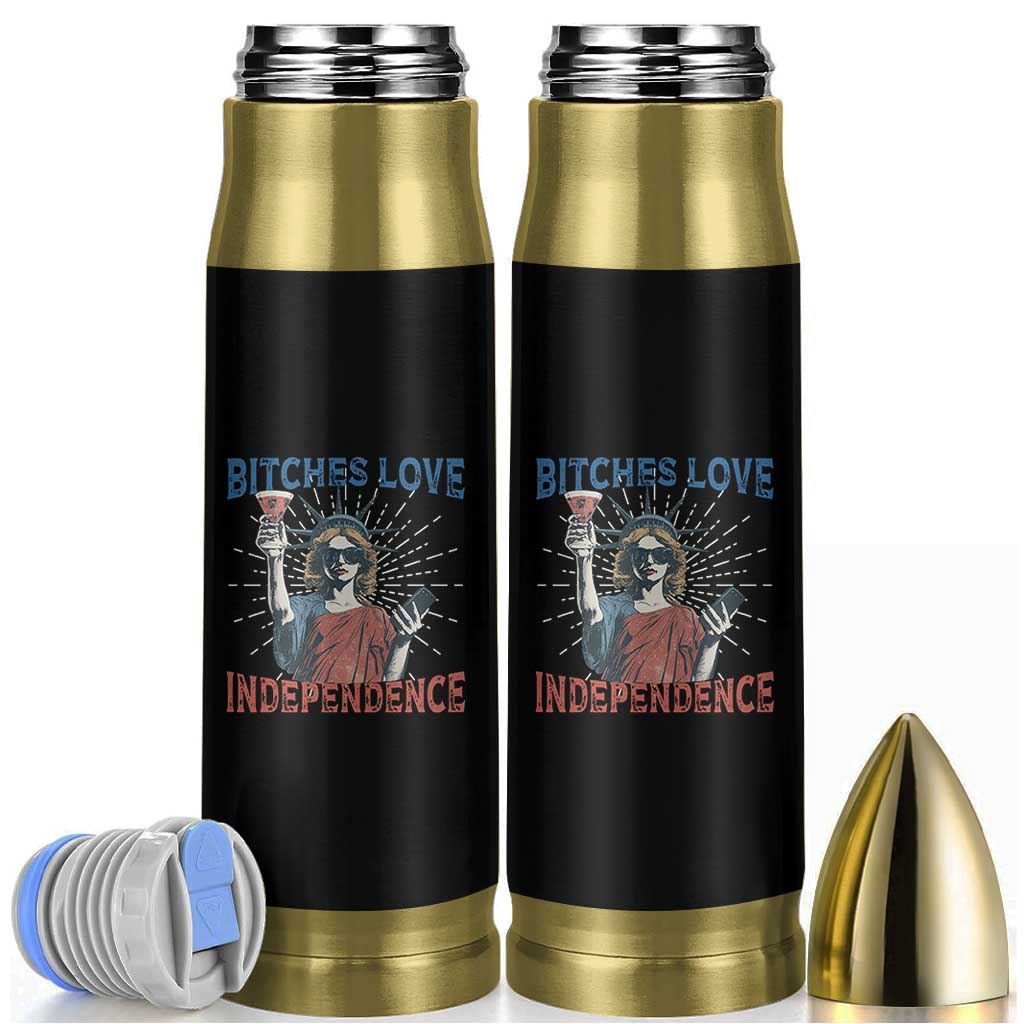 Funny Bitches Love Independence 4th Of July Bullet Tumbler Retro Statue Of Liberty - Wonder Print Shop