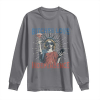 Funny Bitches Love Independence 4th Of July Long Sleeve Shirt Retro Statue Of Liberty - Wonder Print Shop