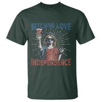 Funny Bitches Love Independence 4th Of July T Shirt Retro Statue Of Liberty - Wonder Print Shop
