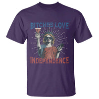 Funny Bitches Love Independence 4th Of July T Shirt Retro Statue Of Liberty - Wonder Print Shop